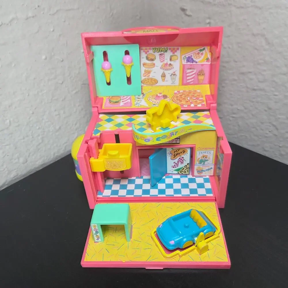 Vintage 1996 Galoob Pound Puppies The Mall Miniature Playset with 4 Figures